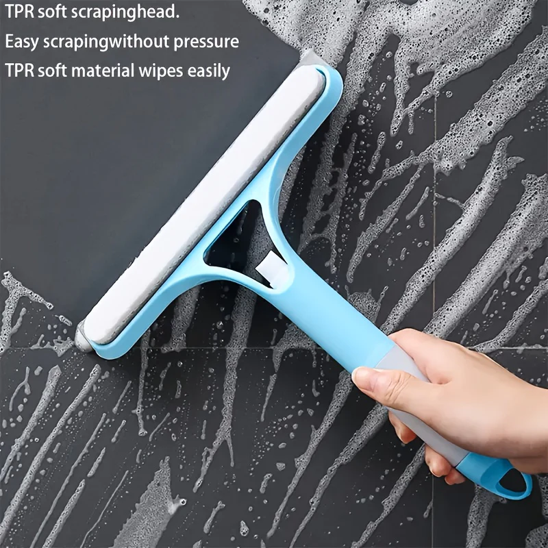 3-In-1 Multifunctional Glass Cleaning Tool with Sprayer, Polypropylene (PP) Plastic for Bathrooms, Kitchens, Living Rooms, Bedrooms, Toilets - High-efficiency Mirror And Window Scraper